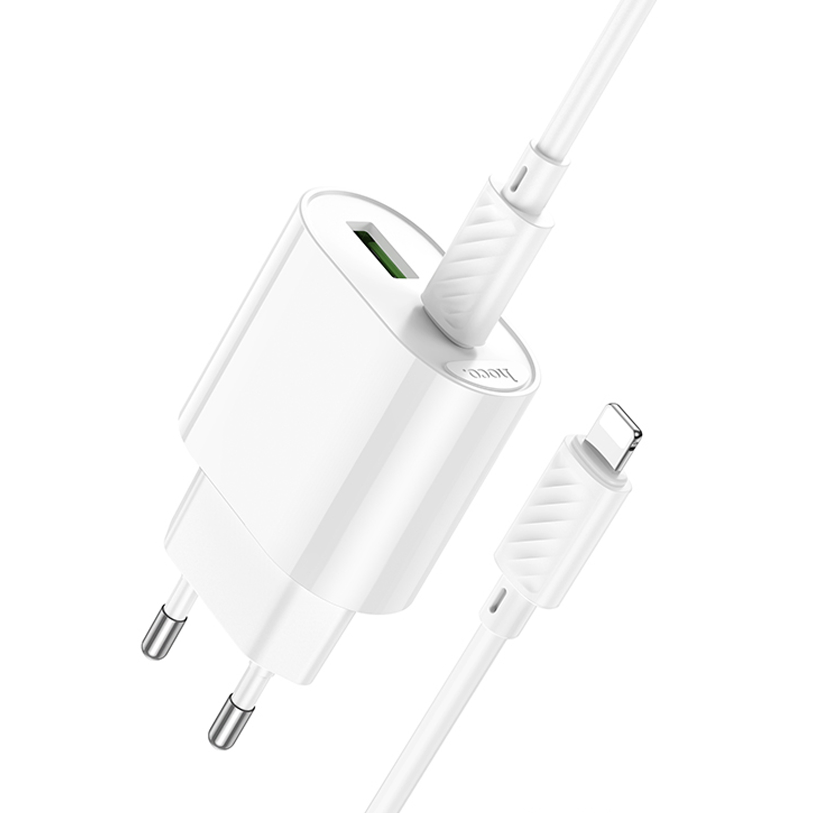 СЗУ Hoco C109A Fighter PD20W+QC3.0 (1USB-A/1C) + кабель Type-C to Lightning, White 4, купить оптом с доставкой