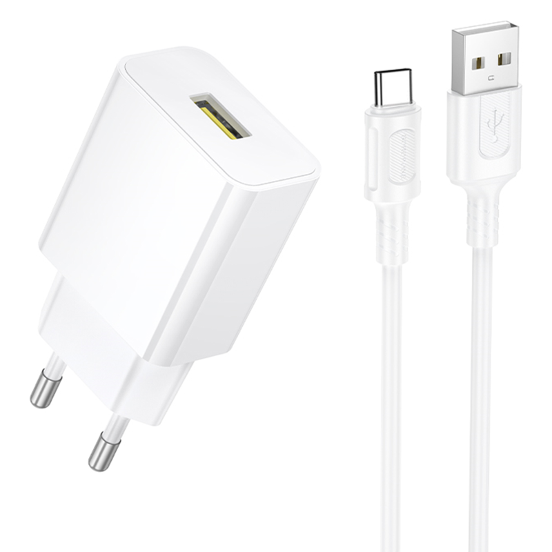 СЗУ Borofone BA111A Star QC3.0 (1USB-A) + кабель USB to Type-C, купить оптом с доставкой