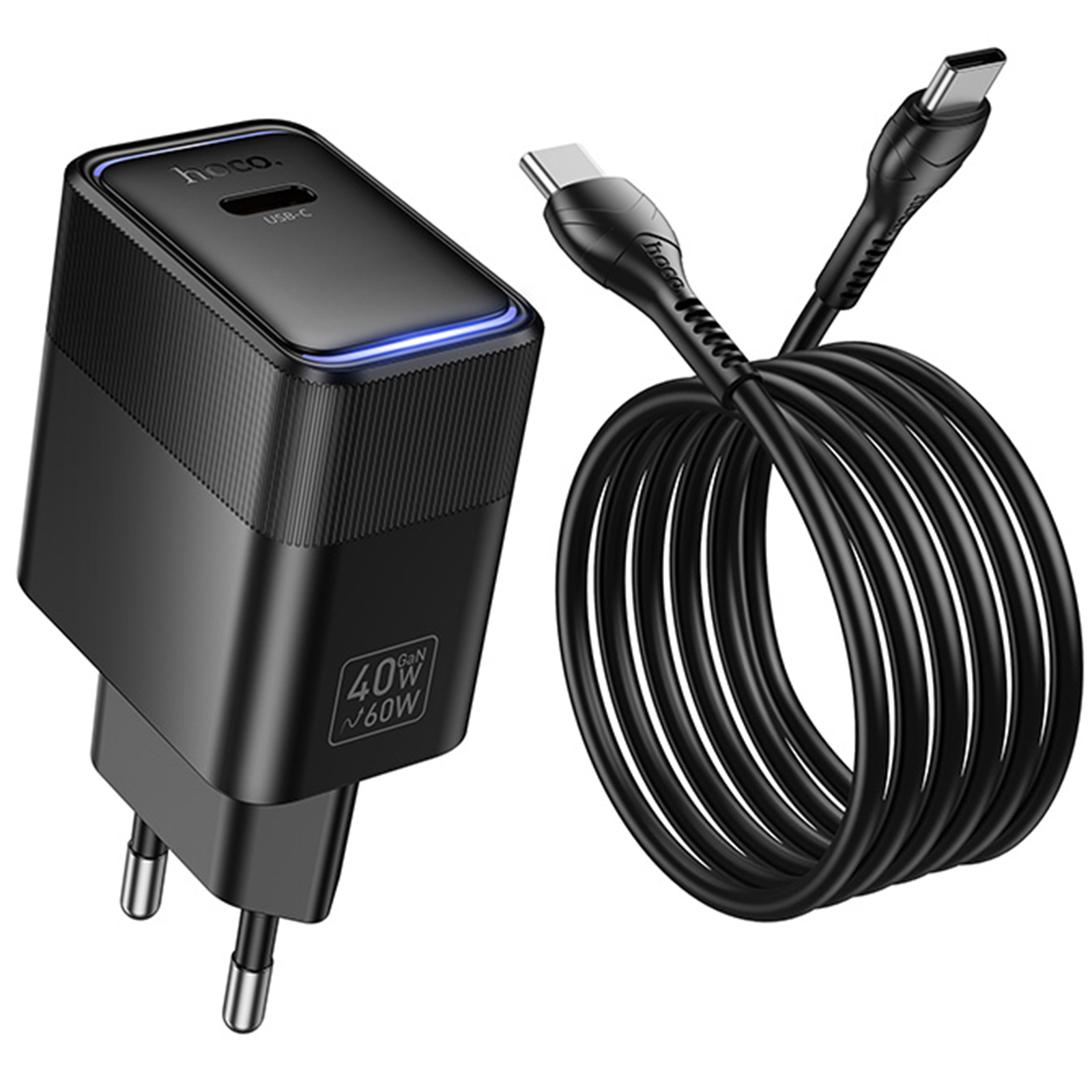СЗУ Hoco CS113A Lounge PD40W (1USB-C) + кабель Type-C to Type-C, Black 1, купить оптом с доставкой