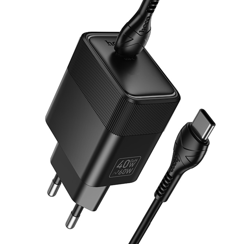 СЗУ Hoco CS113A Lounge PD40W (1USB-C) + кабель Type-C to Type-C, Black 3, купить оптом с доставкой