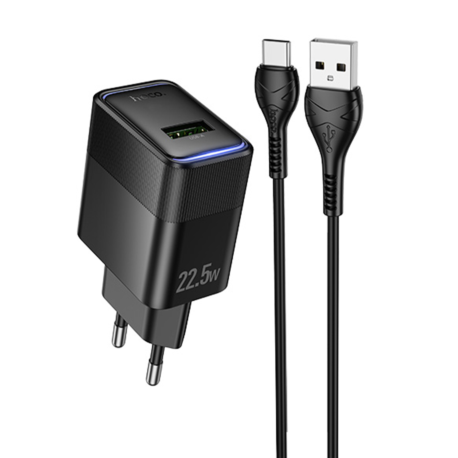 СЗУ Hoco CS111A Lounge PD22.5W (1USB-C) + кабель USB to Type-C, Black, купить оптом с доставкой