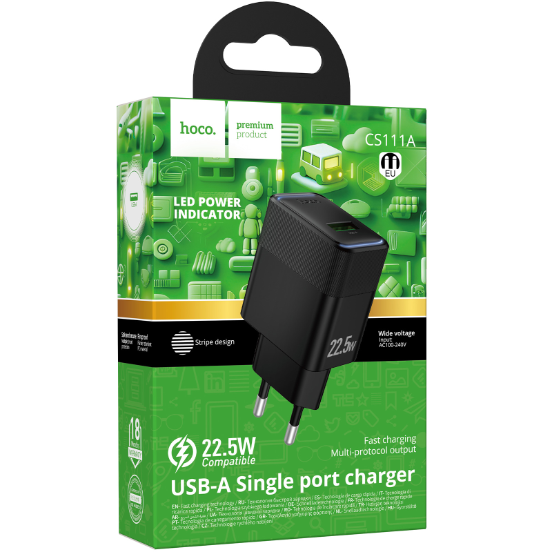 СЗУ Hoco CS111A Lounge PD22.5W (1USB-C), Black 3, купить оптом с доставкой