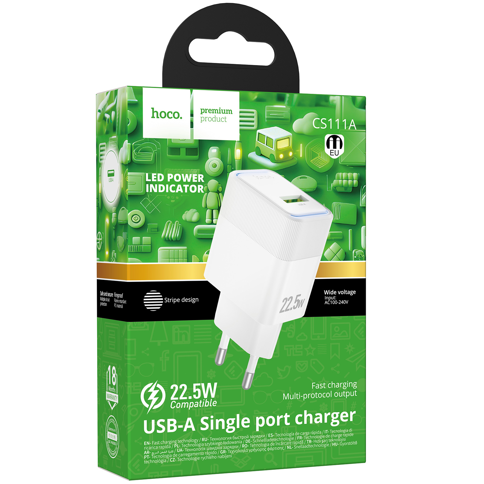 СЗУ Hoco CS111A Lounge PD22.5W (1USB-C), White 1, купить оптом с доставкой