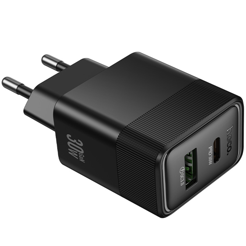 СЗУ Hoco CS112A Lounge PD30W+QC3.0 (1USB-A/1C), Black 4, купить оптом с доставкой