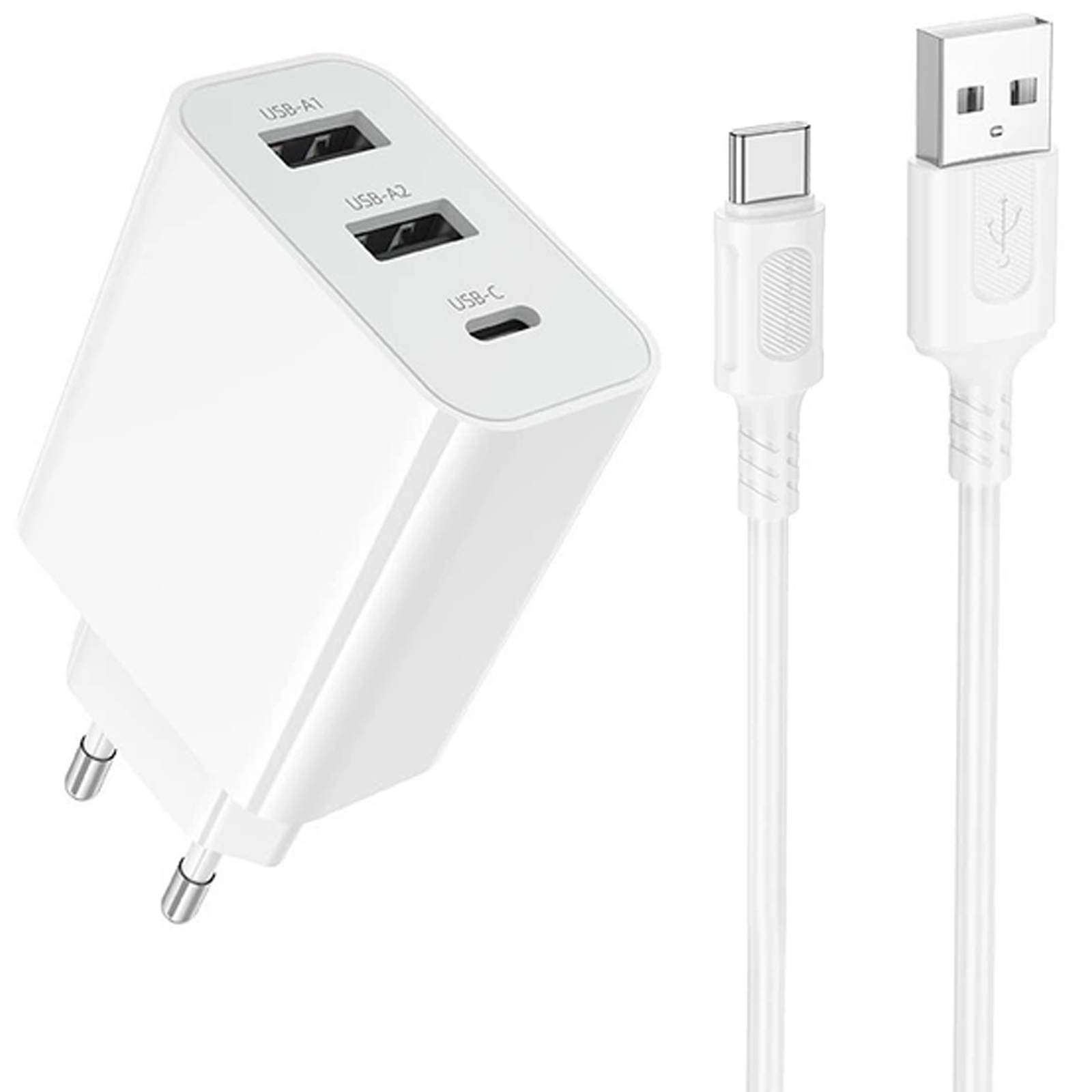 СЗУ Borofone BA105A Stellar 15W (2USB-A/1C) + кабель USB to Type-C, купить оптом с доставкой