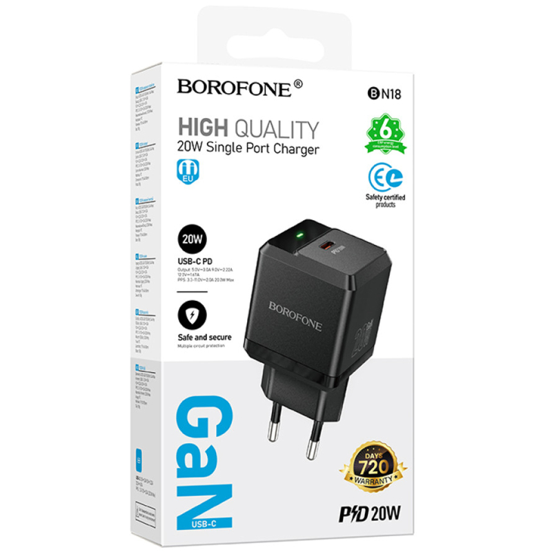 СЗУ Borofone BN18 Intenso PD20W (1USB-C) на картинке №2