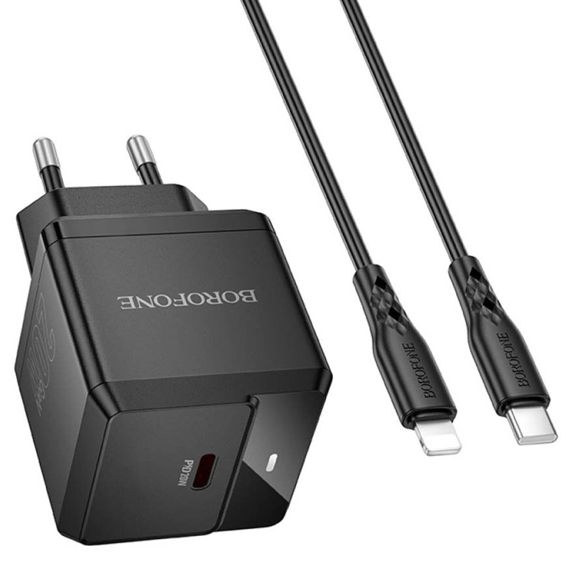 СЗУ Borofone BN18 Intenso PD20W (1USB-C) + кабель Type-C to Lightning, купить оптом с доставкой