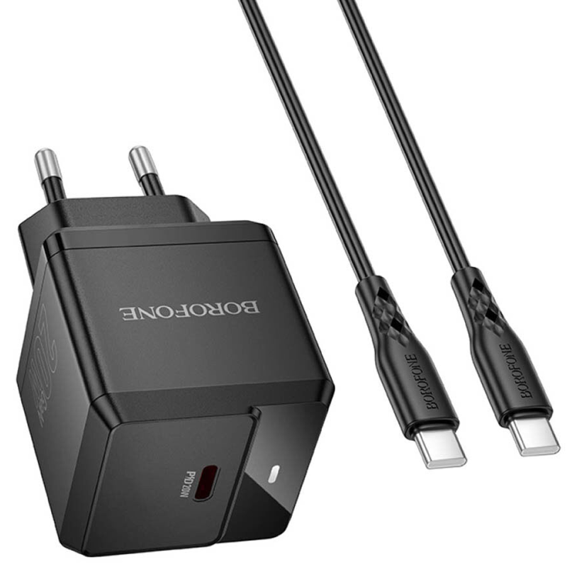 СЗУ Borofone BN18 Intenso PD20W (1USB-C) + кабель Type-C to Type-C, купить оптом с доставкой