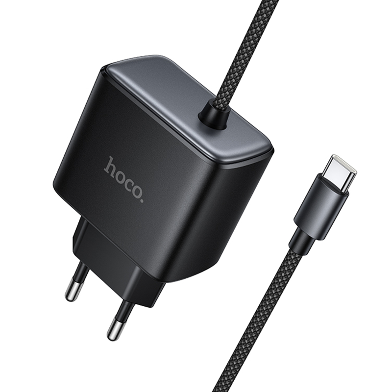 СЗУ Hoco C163A New PD25W (1USB-C) + встроенный кабель Type-C на картинке №1