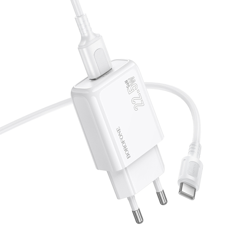СЗУ Borofone BAS91A Cloud QC3.0 22.5W (1USB-A) + кабель USB to Type-C на картинке №5