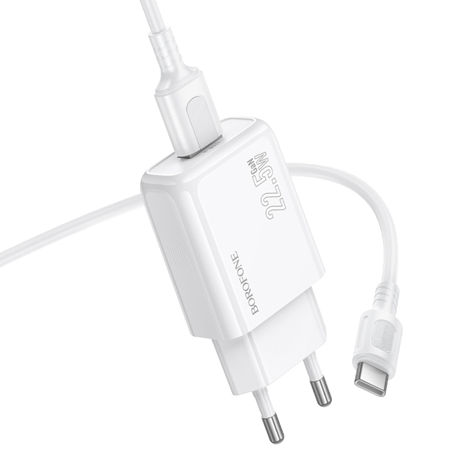 СЗУ Borofone BAS91A Cloud QC3.0 22.5W (1USB-A) + кабель USB to Type-C, White 4, купить оптом с доставкой