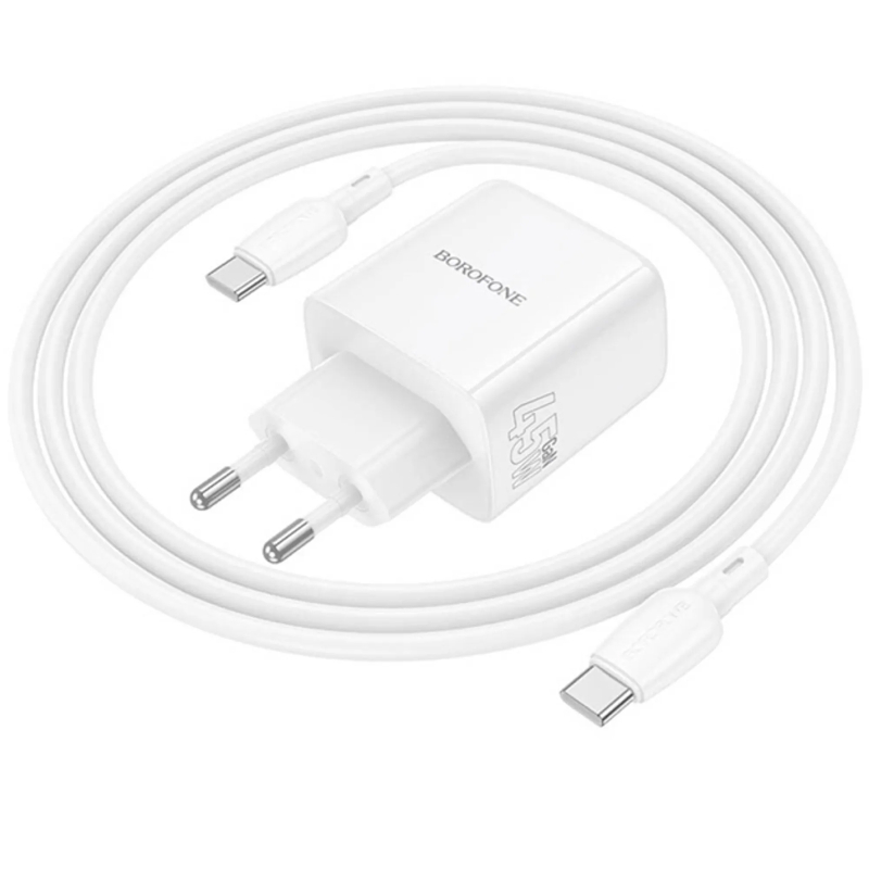 СЗУ Borofone BAS93A Cloud PD30W+QC3.0 (1USB-A/1C) + кабель Type-C to Type-C на картинке №4
