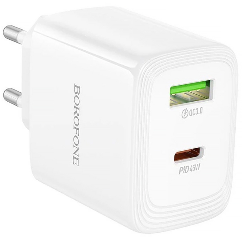 СЗУ Borofone BAS93A Cloud PD30W+QC3.0 (1USB-A/1C) на картинке №3