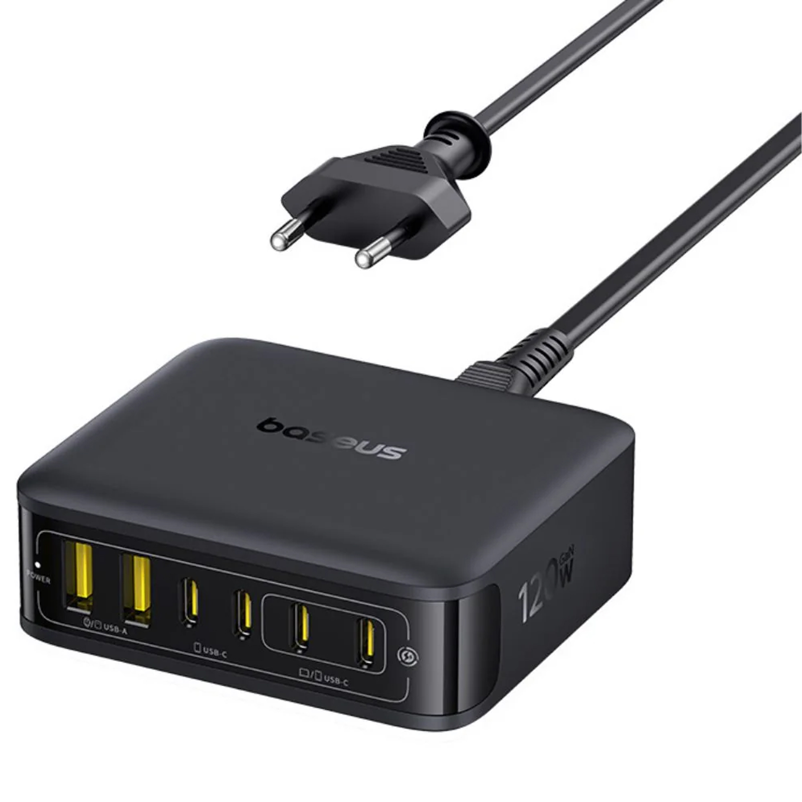 МЗП Baseus EnerFill FH21 PD120W+QC3.0 6in1 (2USB-A/4C) (E0120T), Cosmic Black, купити оптом з доставкою
