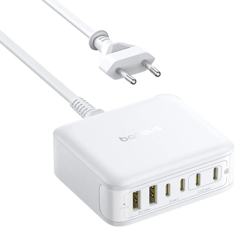 МЗП Baseus EnerFill FH21 PD120W+QC3.0 6in1 (2USB-A/4C) (E0120T), Moon White 1, купити оптом з доставкою