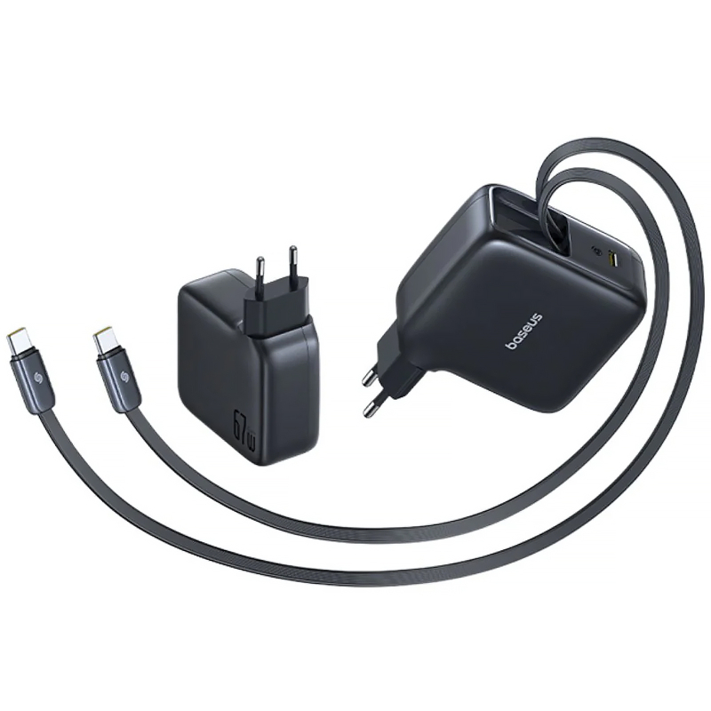МЗП Baseus EnerCore CJ21 PD67W with retractable cables (3USB-C) (E0121D) на малюнкі №2
