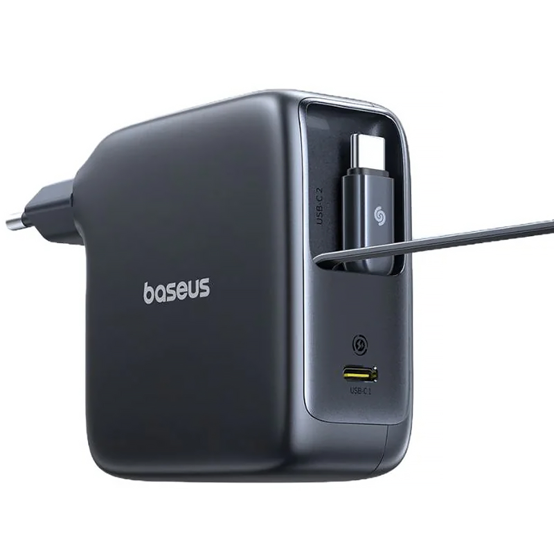 МЗП Baseus EnerCore CJ21 PD67W with retractable cables (3USB-C) (E0121D), Cosmic Black 2, купити оптом з доставкою