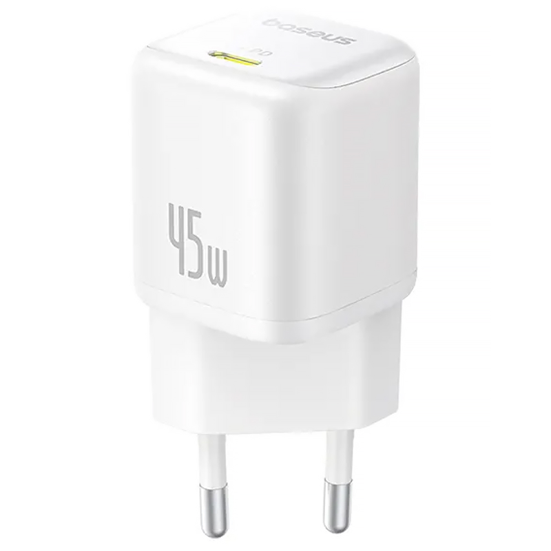 МЗП Baseus PicoGo GaN Fast Charger 45W (1USB-C) (P10176800), Moon White, купити оптом з доставкою