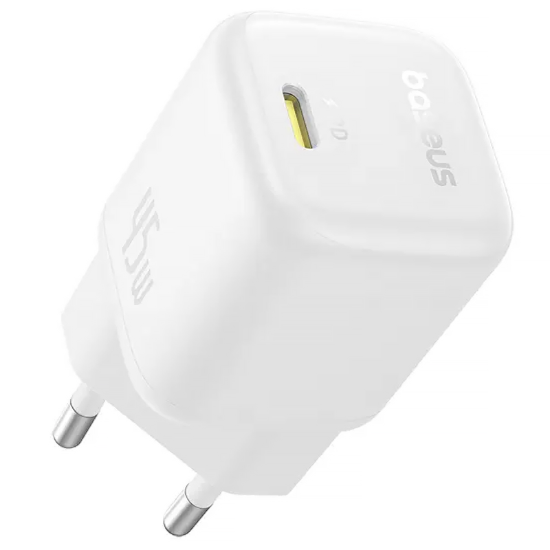 МЗП Baseus PicoGo GaN Fast Charger 45W (1USB-C) (P10176800), Moon White 1, купити оптом з доставкою