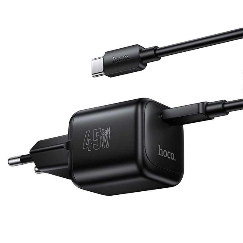 СЗУ Hoco N84 Mini PD45W (1USB-C) + кабель Type-C to Type-C на картинке №4