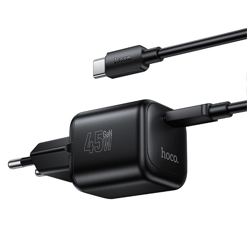СЗУ Hoco N84 Mini PD45W (1USB-C) + кабель Type-C to Type-C, Black 3, купить оптом с доставкой