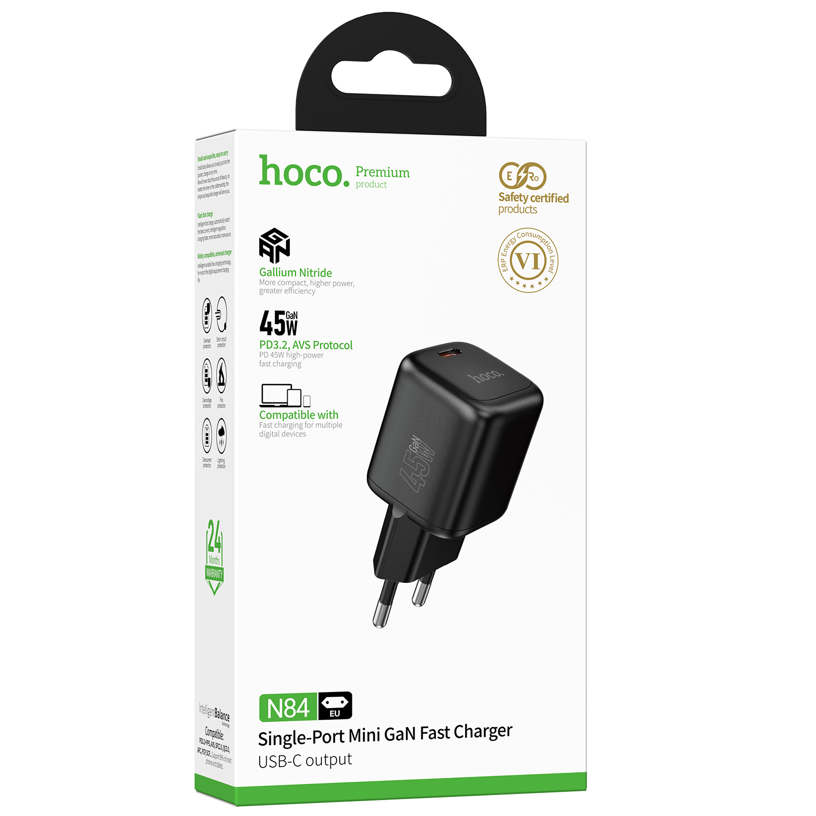 СЗУ Hoco N84 Mini PD45W (1USB-C), Black 1, купить оптом с доставкой