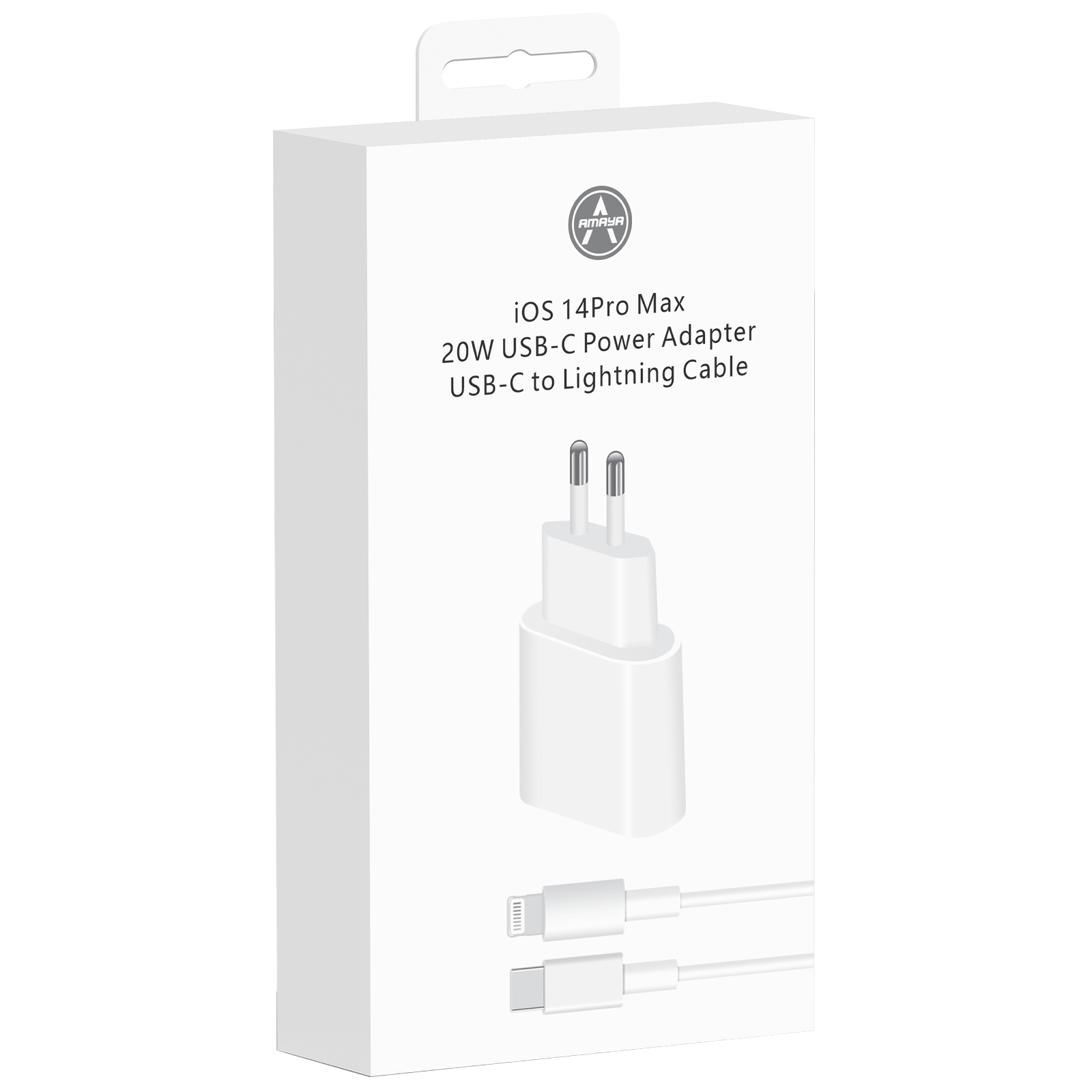 МЗП Amaya AC20CL PD20W (1USB-C) + кабель Type-C to Lightning, White 1, купити оптом з доставкою