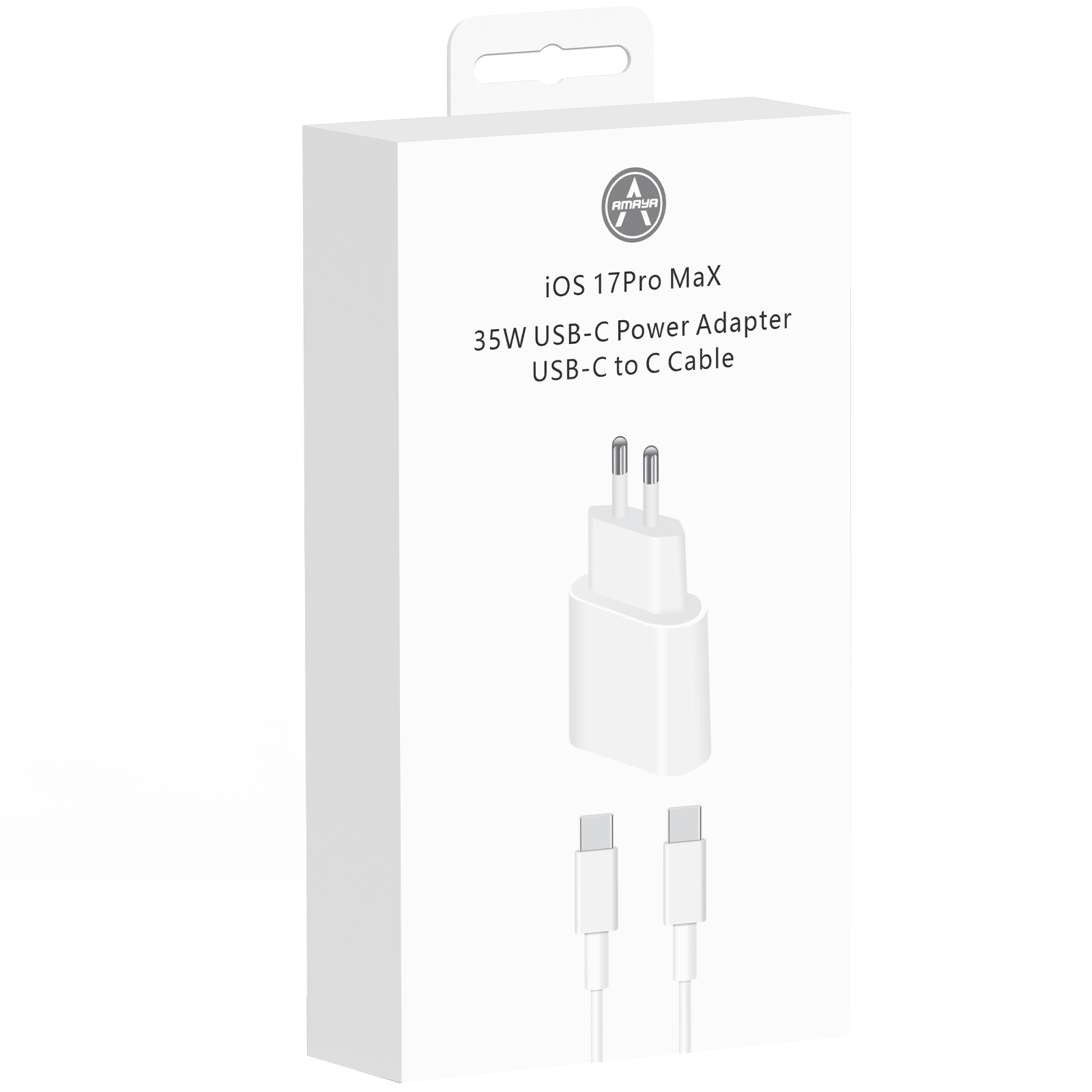 СЗУ Amaya AC35CC PD35W (1USB-C) + кабель Type-C to Type-C, White 1, купить оптом с доставкой