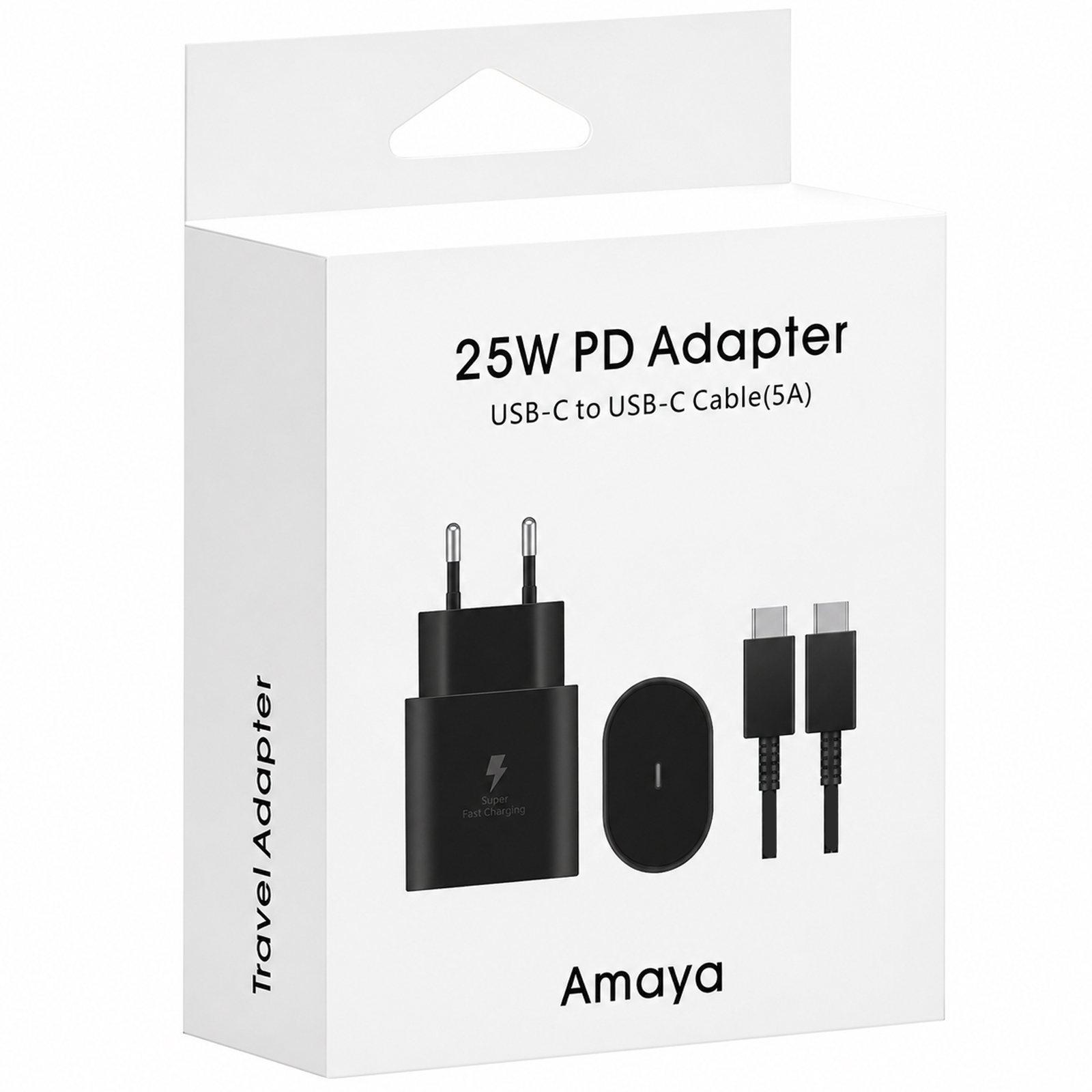 МЗП Amaya SC25CC PD25W (1USB-C) + кабель Type-C to Type-C, Black 1, купити оптом з доставкою