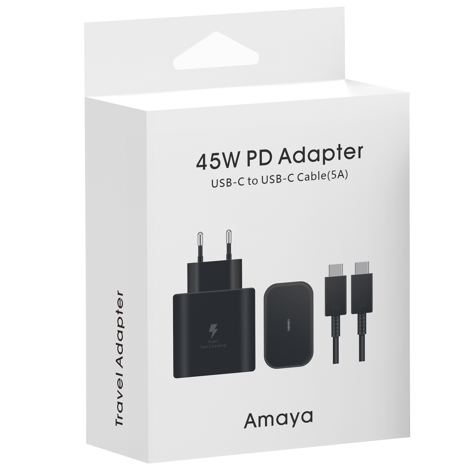 МЗП Amaya SC45CC PD45W (1USB-C) + кабель Type-C to Type-C, Black 1, купити оптом з доставкою