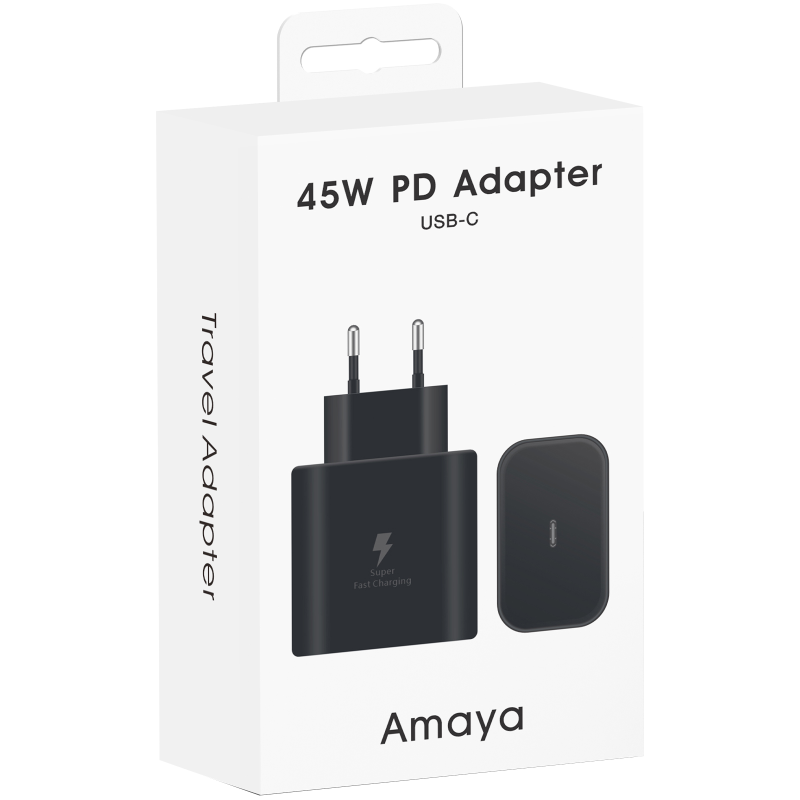 СЗУ Amaya SC45 PD45W (1USB-C), Black 1, купить оптом с доставкой