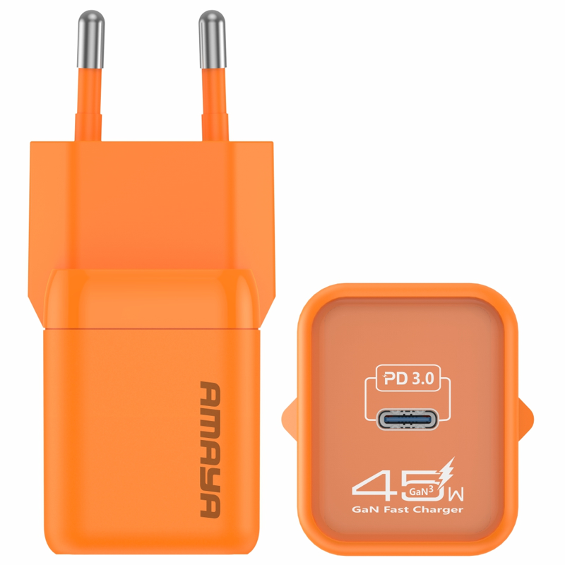СЗУ Amaya E450S PD45W GaN (1USB-C), Orange, купить оптом с доставкой