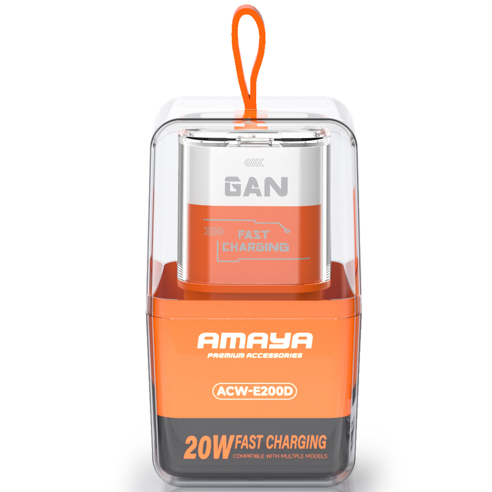 Уцінка МЗП Amaya E200D PD20W+QC3.0 (1USB-A/1C), Пошкоджена упаковка / Orange 1, купити оптом з доставкою