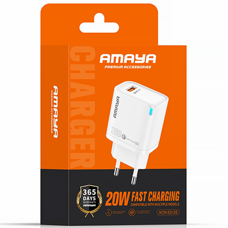 Уцінка МЗП Amaya E212S QC3.0 20W (1USB-A), М'ята упаковка / White 1, купити оптом з доставкою