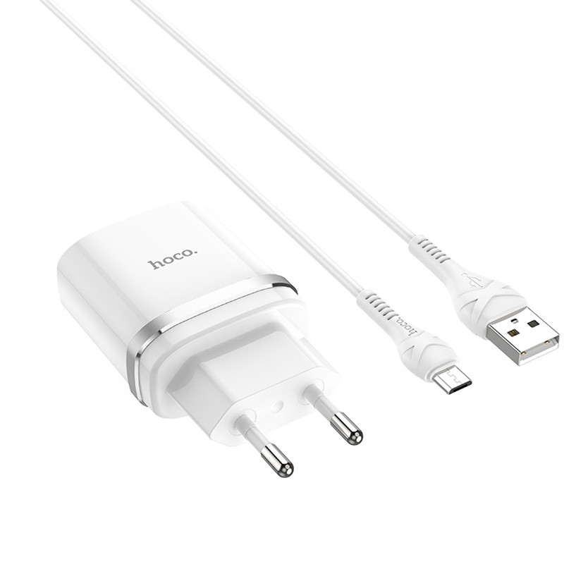 СЗУ Hoco C12Q Smart QC3.0 3A (1USB-A) + кабель USB to MicroUSB на картинке №2