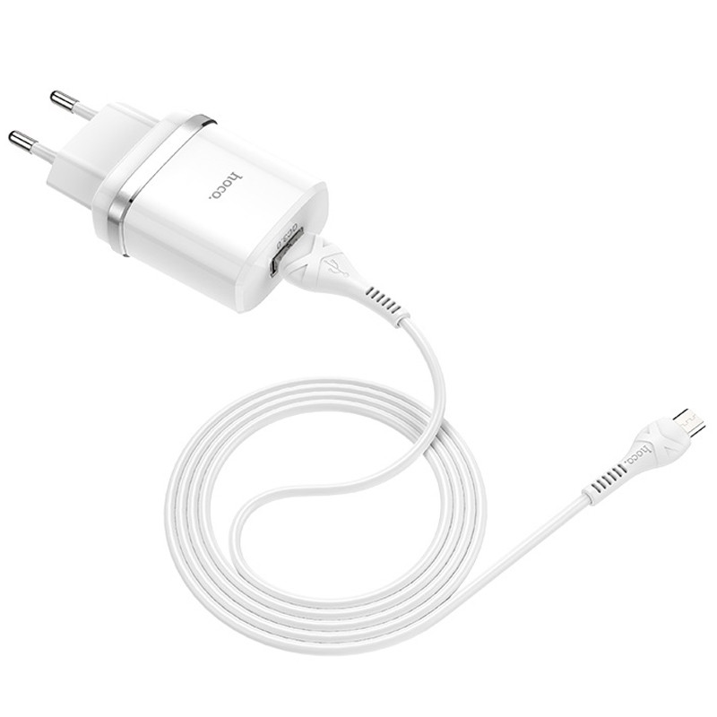 СЗУ Hoco C12Q Smart QC3.0 3A (1USB-A) + кабель USB to MicroUSB на картинке №3