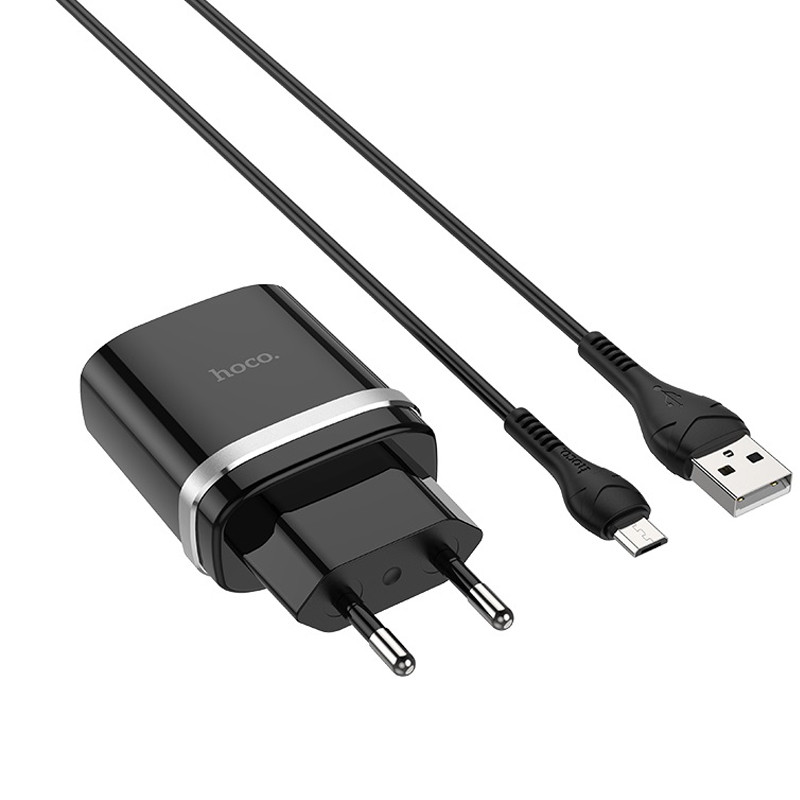 СЗУ Hoco C12Q Smart QC3.0 3A (1USB-A) + кабель USB to MicroUSB на картинке №3