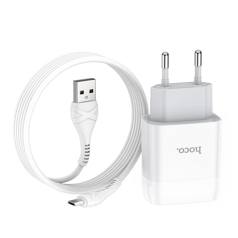 МЗП Hoco C72A Glorious 2.1A (1USB-A) + кабель USB to MicroUSB на малюнкі №2