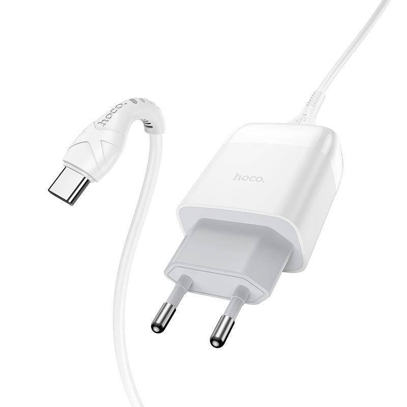 МЗП Hoco C72Q Glorious QC3.0 18W (1USB-A) + кабель USB to Type-C на малюнкі №2