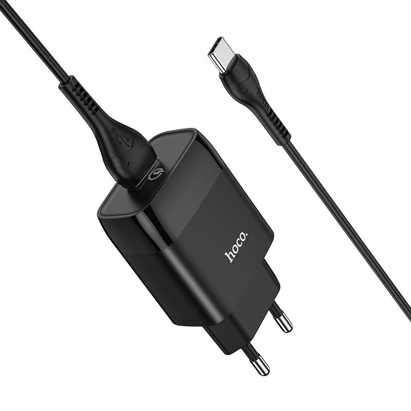 МЗП Hoco C72Q Glorious QC3.0 18W (1USB-A) + кабель USB to Type-C на малюнкі №2
