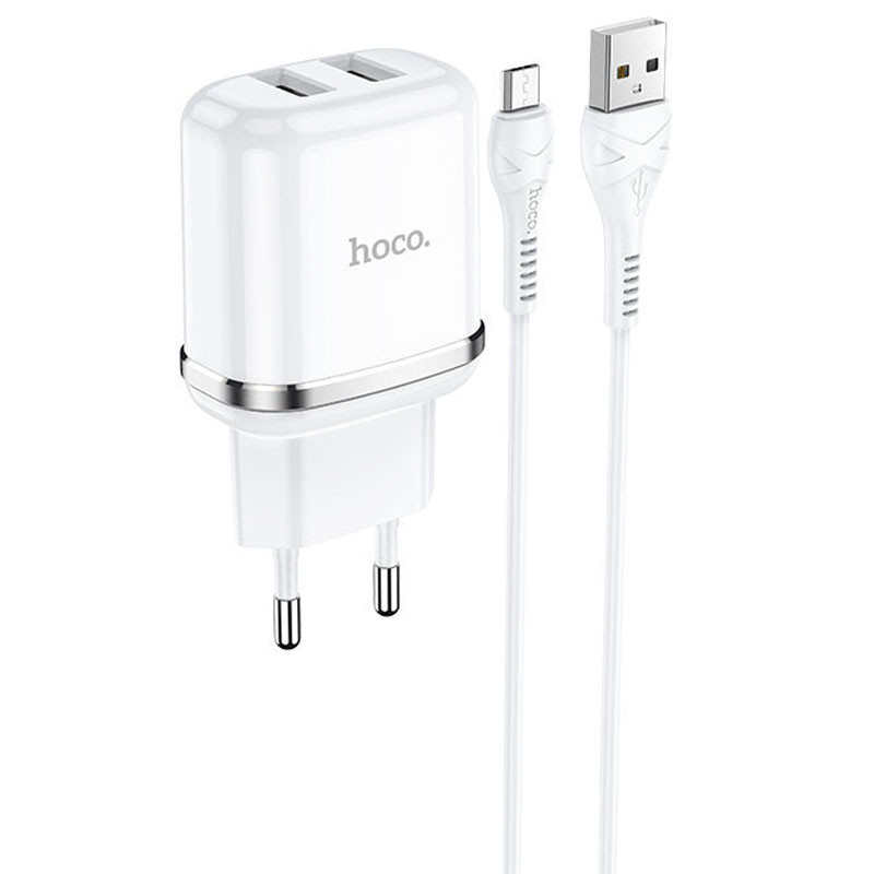МЗП Hoco N4 (2USB/2.4A) + MicroUSB дивитися фото №1