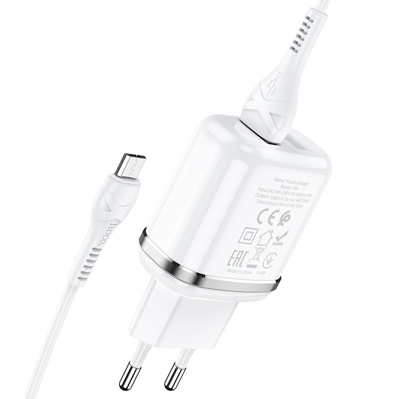 МЗП Hoco N4 (2USB/2.4A) + MicroUSB дивитися фото №2