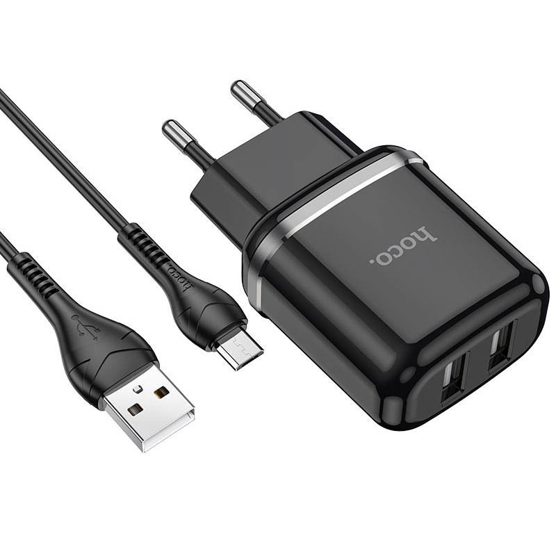 МЗП Hoco N4 (2USB/2.4A) + MicroUSB дивитися фото №1