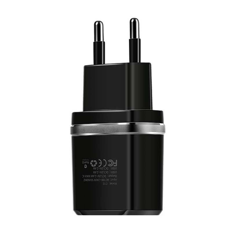 МЗП Hoco C12 Charger + Cable Lightning 2.4A 2USB Зображення №2 МЗП Hoco C12 Charger + Cable Lightning 2.4A 2USB дивитися фото №2