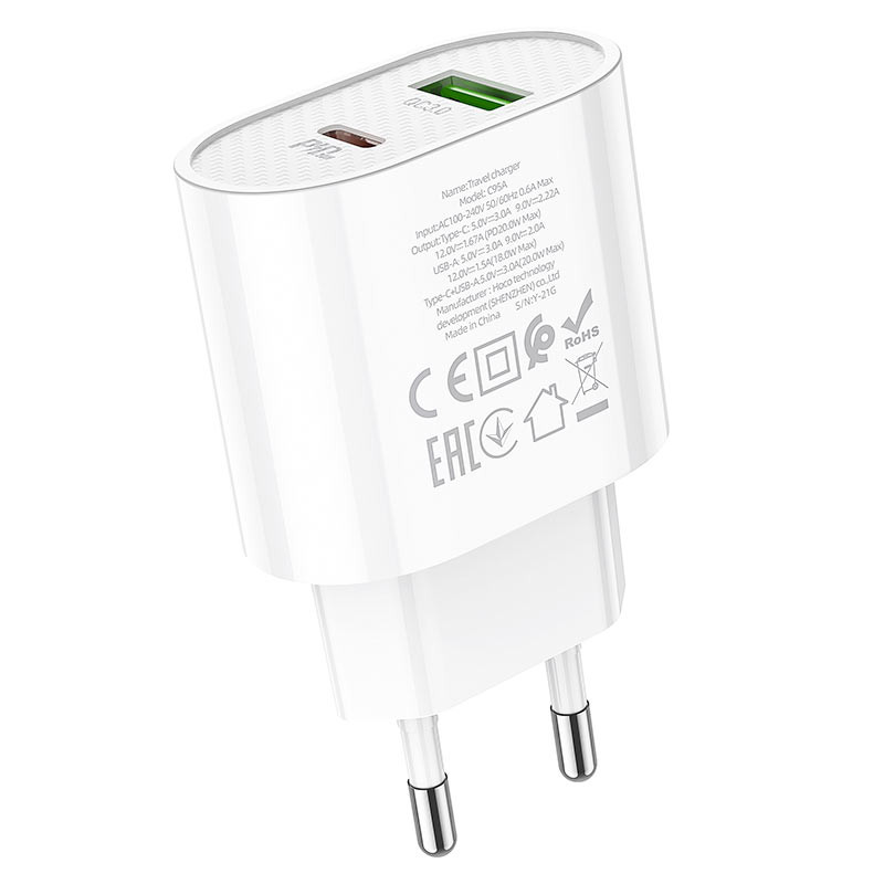 МЗП HOCO C95A PD 20W+QC3.0 (1USB/Type-C/3A) дивитися фото №3
