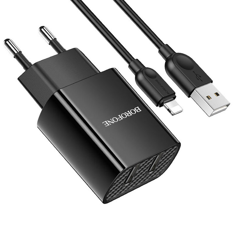МЗП Borofone BA53A Powerway (2USB/2.1A) + Lightning Зображення №2 МЗП Borofone BA53A Powerway (2USB/2.1A) + Lightning дивитися фото №2