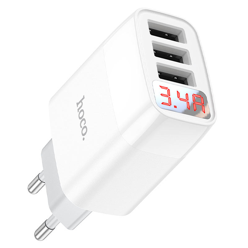 МЗП Hoco C93A Easy charge 3-port digital display charger дивитися фото №3
