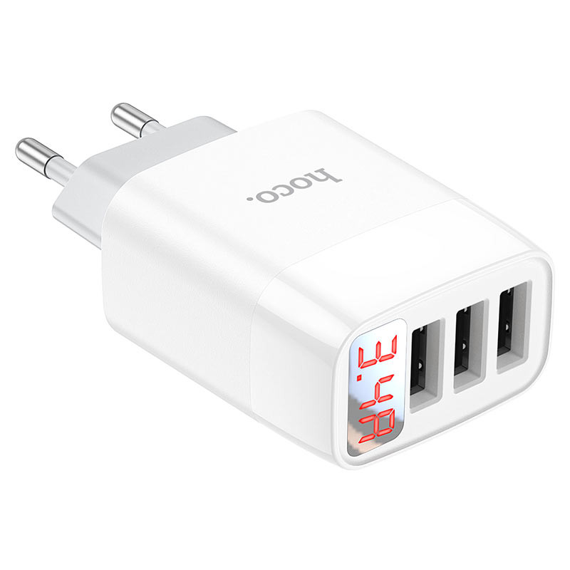 МЗП Hoco C93A Easy charge 3-port digital display charger дивитися фото №4