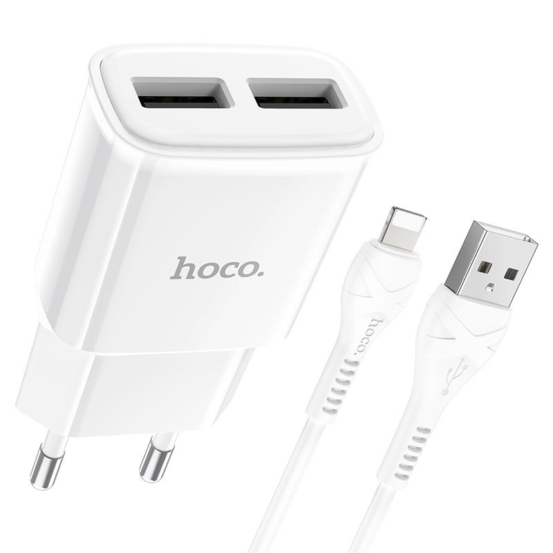 МЗП HOCO C88A (2USB/2.4A) + Lightning Зображення №2 МЗП HOCO C88A (2USB/2.4A) + Lightning дивитися фото №2