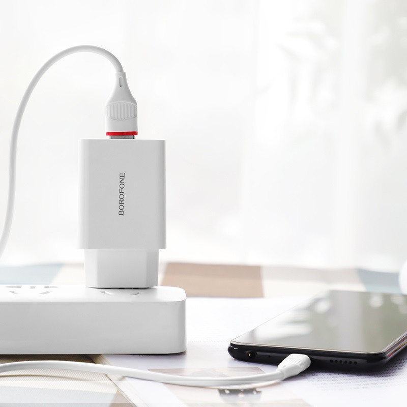 МЗП Borofone BA21A Long journey QC3.0 3A (1USB-A) + кабель USB to MicroUSB на малюнкі №4